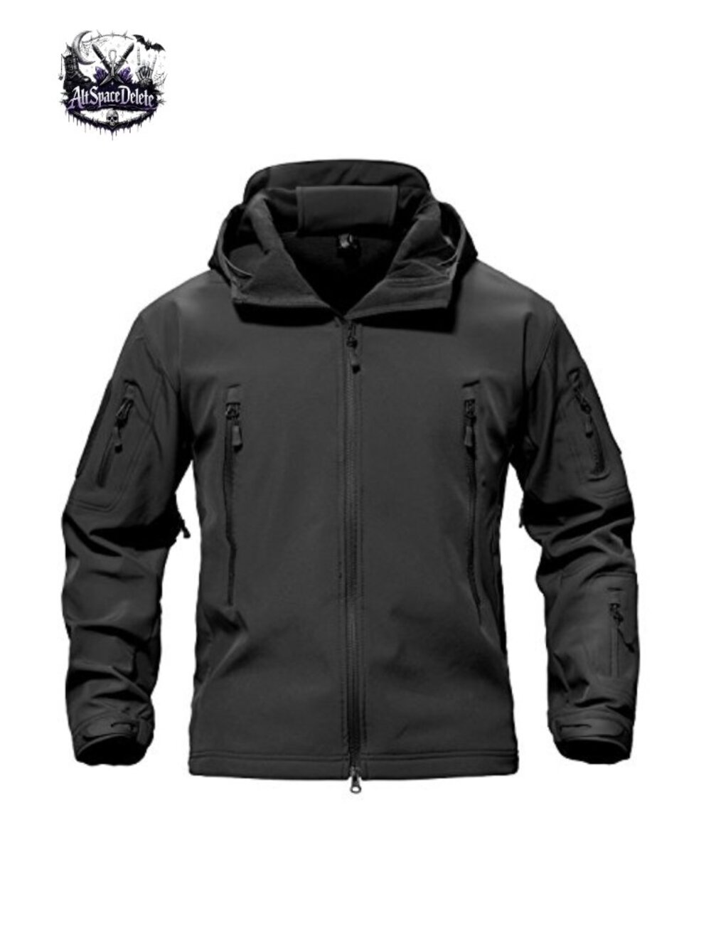 Men's Fleece Softshell Waterproof Tactical Hooded Jacket